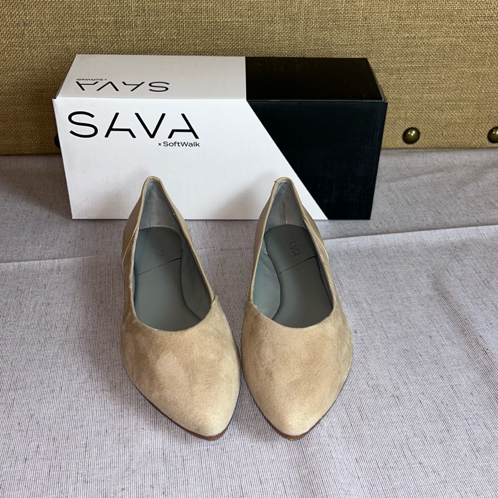 Sava by Softwalk Lea Sand Suede Flats  S1937-234